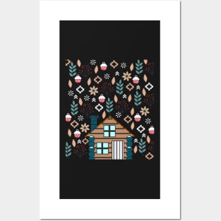 Winter cottage Posters and Art